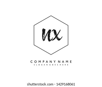 initials letter NX handwriting logo vector template