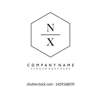 initials letter NX handwriting logo vector template