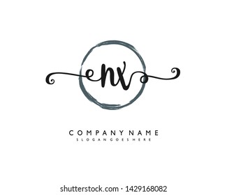 initials letter NX handwriting logo vector template