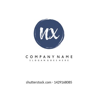 initials letter NX handwriting logo vector template