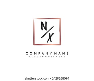 initials letter NX handwriting logo vector template