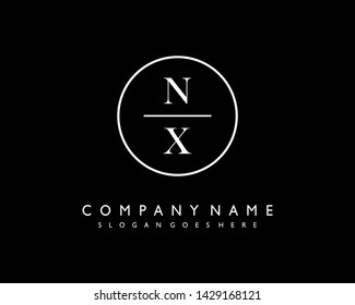 initials letter NX handwriting logo vector template