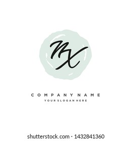 initials letter NX handwriting logo vector template