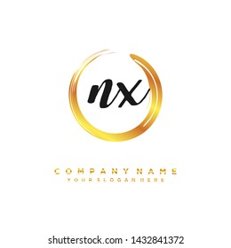 initials letter NX handwriting logo vector template