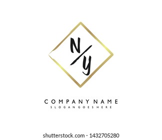 initials letter NY handwriting logo vector template