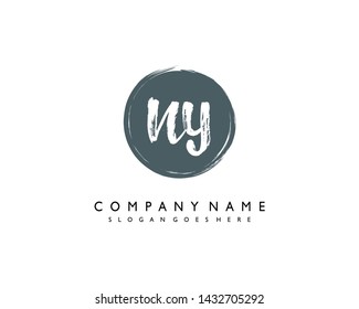 initials letter NY handwriting logo vector template