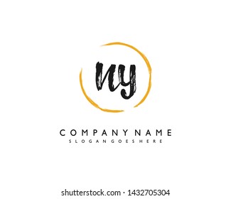 initials letter NY handwriting logo vector template