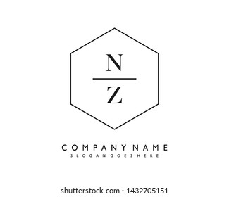 initials letter NZ handwriting logo vector template