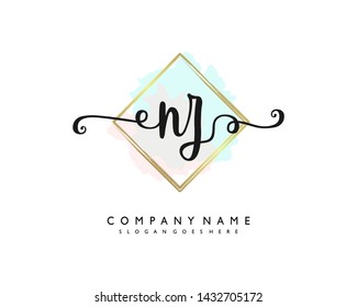 initials letter NZ handwriting logo vector template
