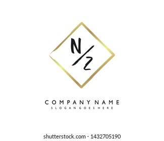 initials letter NZ handwriting logo vector template