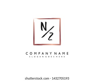 initials letter NZ handwriting logo vector template