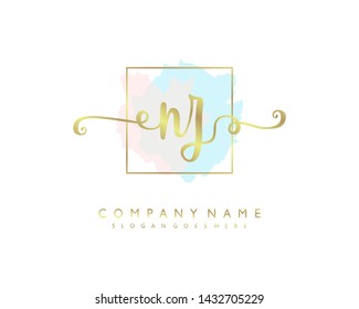 initials letter NZ handwriting logo vector template