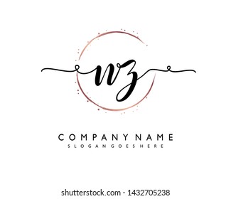 initials letter NZ handwriting logo vector template