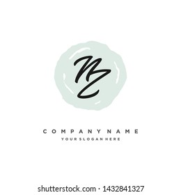 initials letter NZ handwriting logo vector template