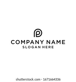 initials letter p logo design vector illustration template