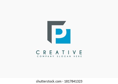 diseño del logotipo de la letra P de las iniciales. Logo de la empresa vectora. Usable para negocios. Elemento de plantilla de diseño de logotipo de vectores planos