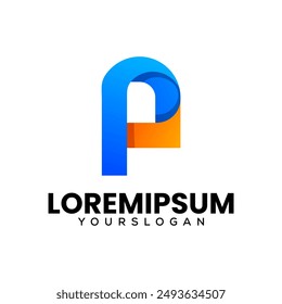 Initialen Buchstabe P Logo Design 
