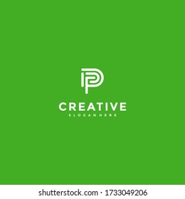 initials letter p logo, modern and clean logo icon for the company.