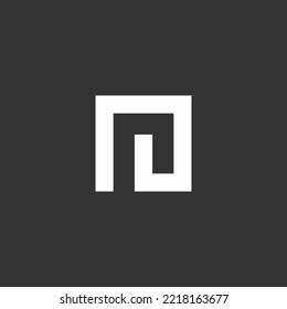 letra inicial p diseño de logotipo cuadrado plantilla de ilustración vectorial