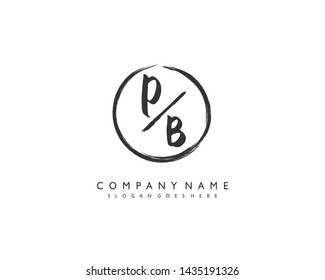 initials letter PB handwriting logo vector template