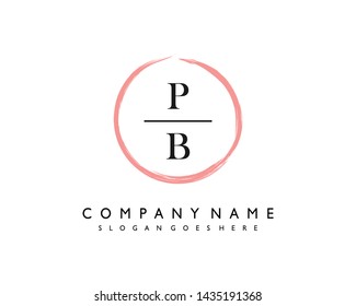 initials letter PB handwriting logo vector template