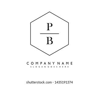 initials letter PB handwriting logo vector template