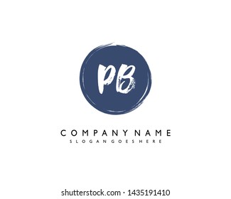 initials letter PB handwriting logo vector template