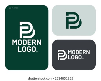 Letra inicial PD design de logotipo