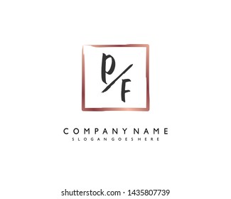 initials letter PF handwriting logo vector template
