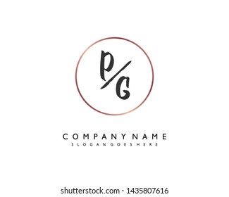 initials letter PG handwriting logo vector template