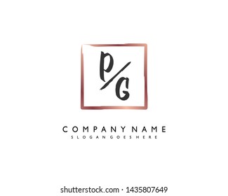 initials letter PG handwriting logo vector template
