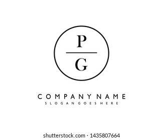 initials letter PG handwriting logo vector template
