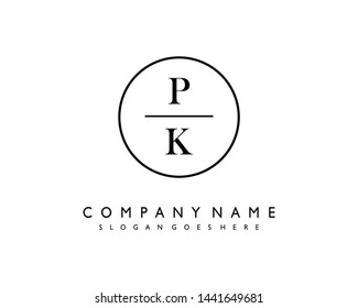 initials letter PK handwriting logo vector template