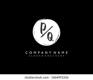 initials letter PQ handwriting logo vector template