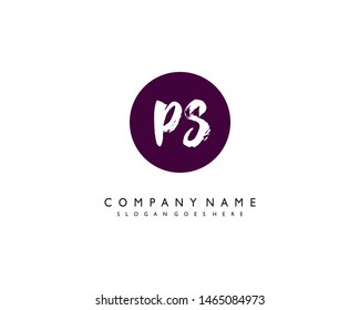 initials letter PS handwriting logo vector template