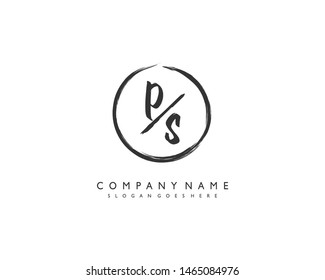 initials letter PS handwriting logo vector template