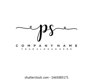 initials letter PS handwriting logo vector template