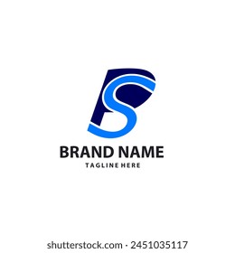 iniciales letter PS logo design