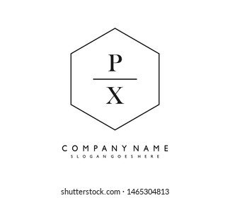 initials letter PX handwriting logo vector template