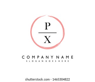 initials letter PX handwriting logo vector template
