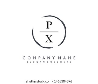 initials letter PX handwriting logo vector template