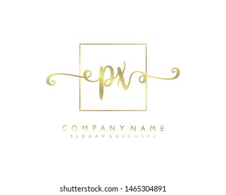 initials letter PX handwriting logo vector template