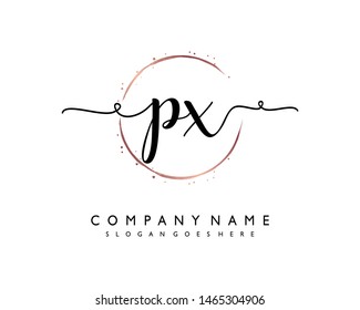 initials letter PX handwriting logo vector template