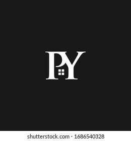 the initials letter PY for real estate or housing logos 