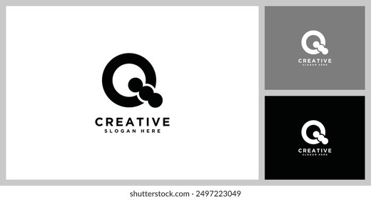 iniciales letra Q diseño de logotipo abstracto