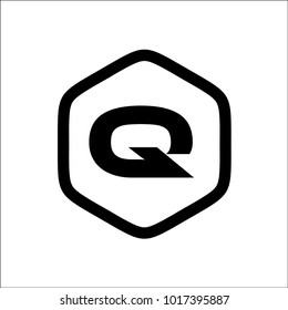 initials letter Q hexagon abstract