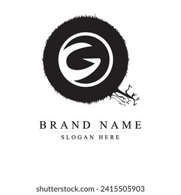 letra inicial Modelo de ilustración vectorial de diseño de logotipo QG, logotipo Qg de letra inicial