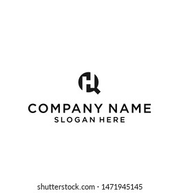 initials letter qh logo design vector illustration template