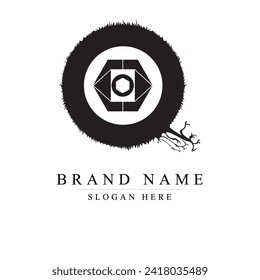 initials letter QR logo design vector illustration template, Initial letter QR logo,	
