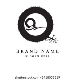 initials letter QR logo design vector illustration template, Initial letter QR logo,	
